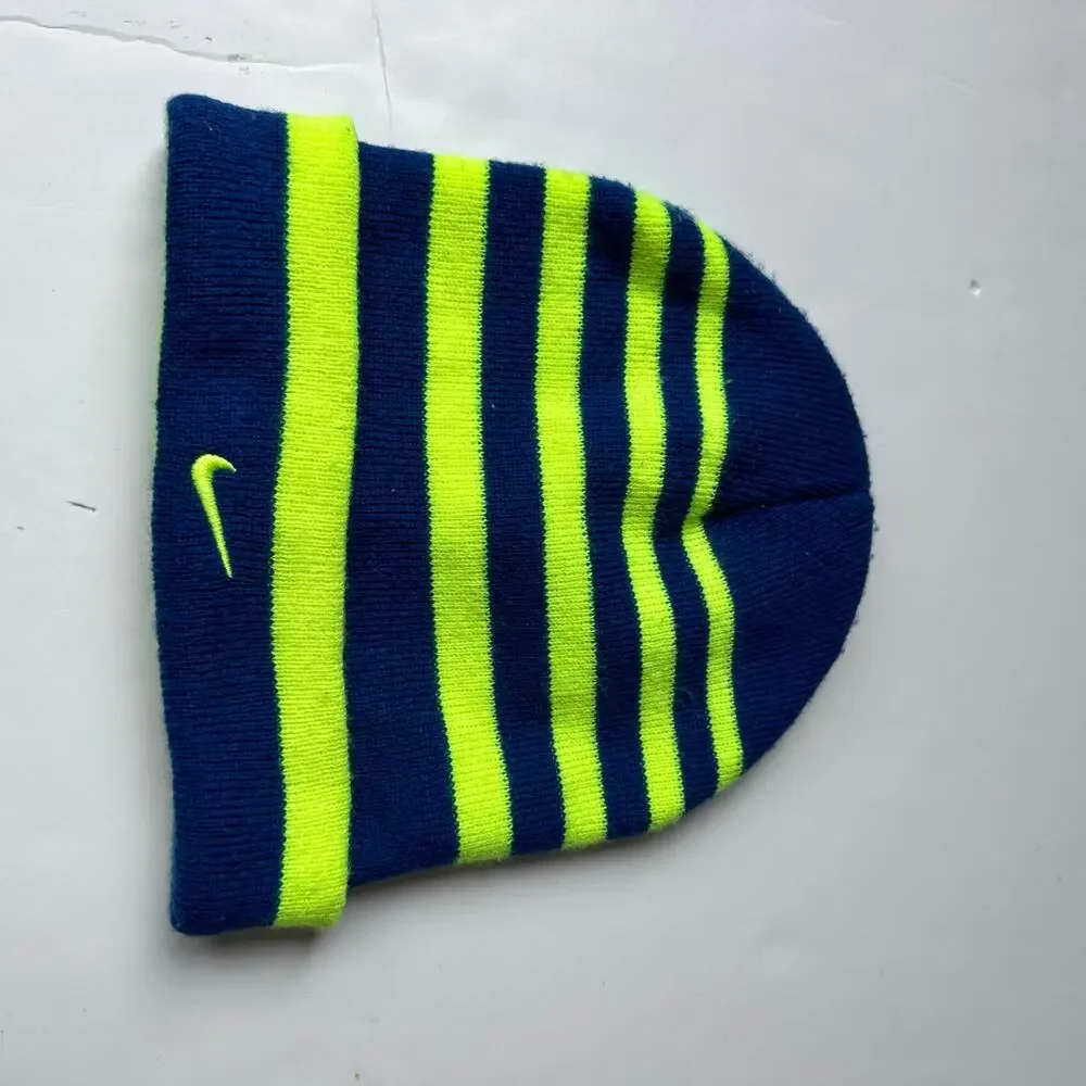 Nike Youth Beanie - Blue and Green Winter Hat